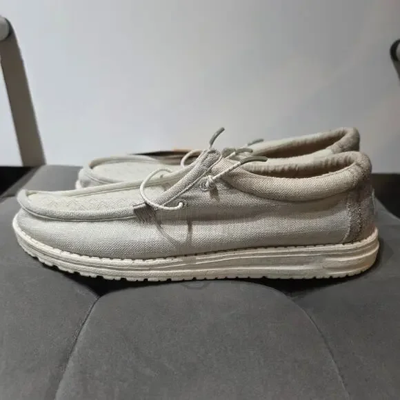 Hey Dude Wally Eco Linen Cottonwood Casual Shoes Men's Loafers - US 10 NWT - Picture 2 of 10